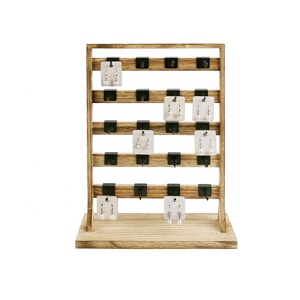 Đồ trang sức bằng gỗ Rack hiển thị Bông tai thẻ hiển thị chủ đứng lưu trữ đồ trang sức tổ chức - Product Image 3