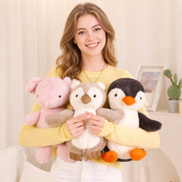 Série de Peluches Brodé(e)s en Coton Ultra Doux, Animaux Mignons Assortis, Options Personnalisables pour Décoration de Chambre d'Enfant et Anti-Stress