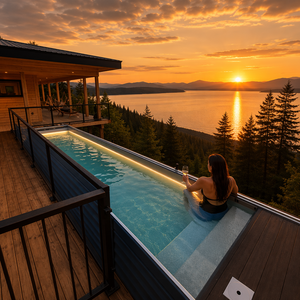 <span class=keywords><strong>Piscine</strong></span> hors sol de luxe en conteneur maritime de 40 pieds pour villa avec vue sur le lac, gîte, complexe hôtelier, ou jardin - Product Image 1