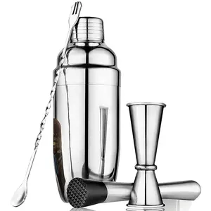 Amazon Bán Chạy Nhất Nóng Bán 4 Cái Cocktail Shaker Set Bar Công Cụ Phụ Kiện Rượu Cocktail Shaker Chuyên Nghiệp