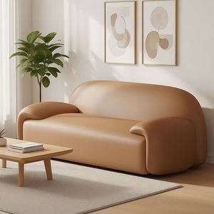 Sofá Cama Chesterfield Moderno de Dos Plazas, Cuero Genuino PU, Cuadrado, Ecológico, para Apartamentos Pequeños, Sala de Estar, Dormitorio, Negro - Product Image 1