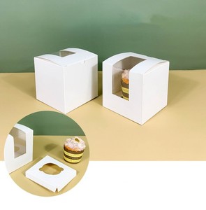 Boîte à gâteau carrée Mafen, boîte en papier blanc, emballage alimentaire carré - Product Image 5