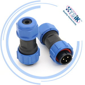 Connecteur de raccordement circulaire fileté étanche IP68 WEIPU Série SP SP17, fiche de câble en plastique anti-poussière - Product Image 2