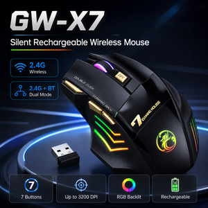 Ratón Inalámbrico Recargable para Juegos, Clic Silencioso, Receptor USB 2.4G, Retroiluminación RGB, 7 Botones, DPI Ajustable para Laptop y PC - Product Image 2