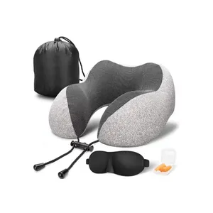 Luxury Lightweight Portable U-shaped Pillow Memory Foam Neck Support Pillows For Airplane Travel