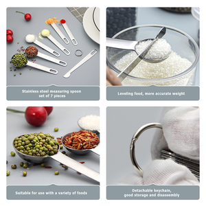 7-miếng thép không gỉ đo Thìa bộ, muỗng cà phê và muỗng canh, kim loại matcha Cà Phê Đo thìa - Product Image 3