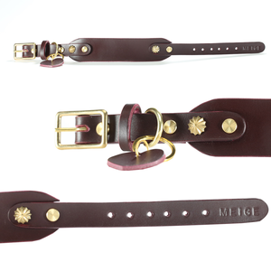 Collares y Correas para Mascotas de Cuero Genuino Suave de Diseño Original, <span class=keywords><strong>Collar</strong></span> Ancho con Protección para el Cuello, Ajustable, Juego de <span class=keywords><strong>Collar</strong></span> de Lujo para Perro - Product Image 1