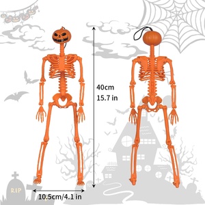 Décoration d'Halloween transfrontalière : Crâne de citrouille, ornements de <span class=keywords><strong>squelette</strong></span> simulé, jouet d'effaroucheur effrayant en plastique pour usage intérieur - Product Image 4
