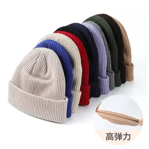 Winter Products 2023 Fashion New Style Winter Soft Wholesale Custom Pure Color Acrylic Fibers Beanie Knit Hats For Child