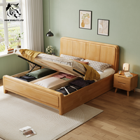 Lit de rangement en bois pleine grandeur, nouveau design, mobilier de chambre à coucher, personnalisable, en stock important, expédition immédiate, le moins cher de notre usine chinoise.