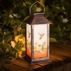 Lámpara Solar con Diseño de Colibrí, Luz de Jardín Colgante de Bronce, Lámpara Decorativa para Exteriores con Energía Solar LED - Product Image 2