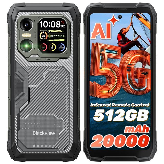 Blackview XPLORE 1 AI 5G Rugged Phone Android15 Octa Core LTE 20000mAh 36GB+256GB 6.8-inch 2.4K 120Hz 64MP+20MP IP69K Waterproof