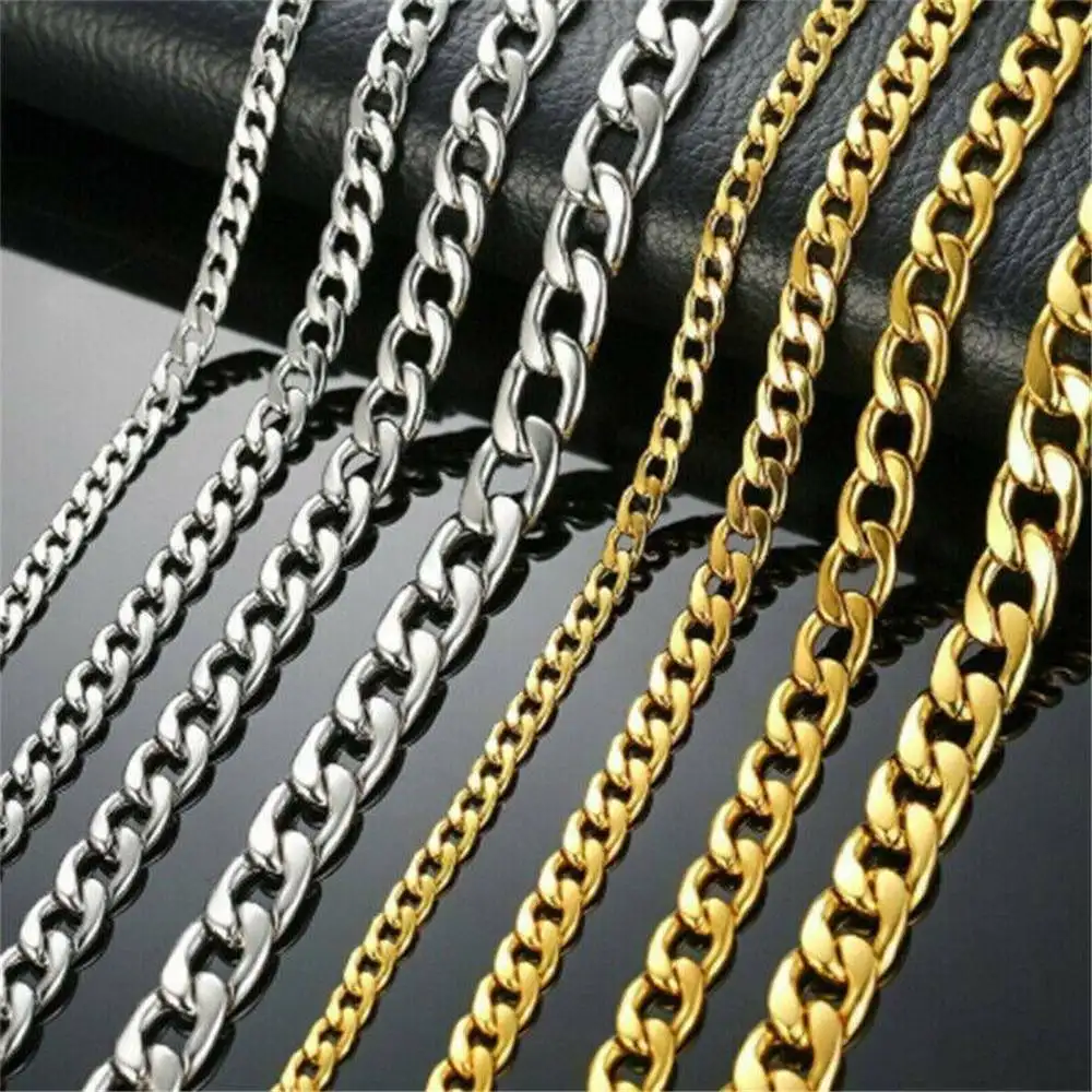 Hot Sale Excellent Hip Hop Cuban Curb Stainless Steel Mens Chain Gold Chain
