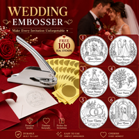 Timbres à embosser en métal personnalisés avec noms et motifs – pour le bureau, les cadeaux de mariage, les décorations de table et les embellissements d'invitations