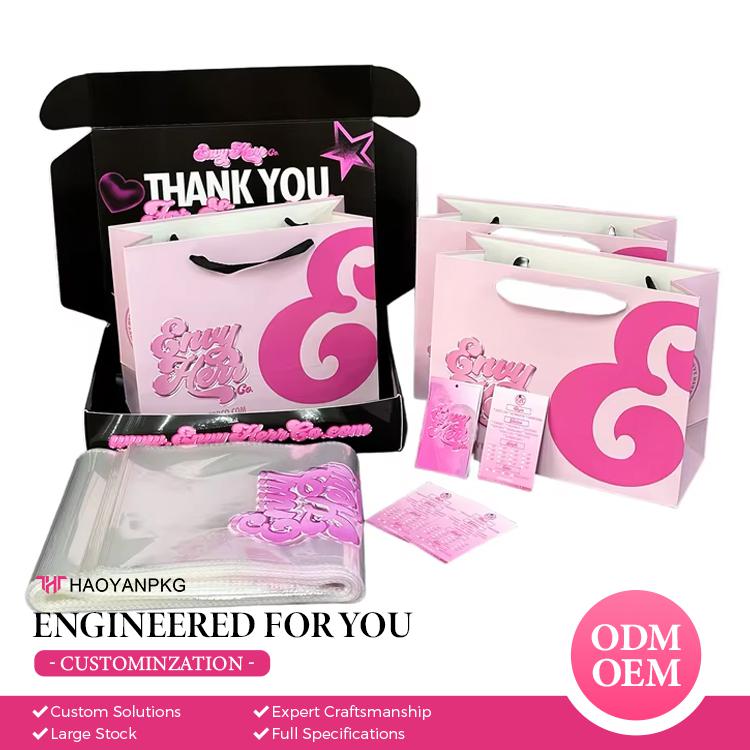 Custom Printed Transparent Plastic Bags Screen Printing for Hair Extension Packaging Tear Proof Waterproof Poly Mailer Bags