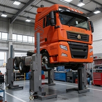 AUTEC 7.5T Pont élévateur portable monopoteau robuste hydraulique mobile pour réparation de véhicules utilitaires, camions et bus, certifié CE