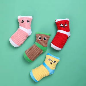 Pet Supplies Dog Squeaky Toys Plush Cartoon Sock Chew Toy Durable Funny Dog Chew Toys for Aggressive Chewers - Product Image 6
