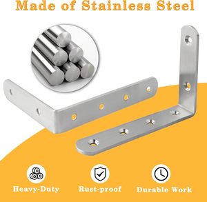 रसोई के लिविंग रूम के लिए ssr स्टेनलेस स्टील एल-आकार के फर्नीचर कनेक्टर कोण एल्यूमीनियम एल आकार ब्रैकेट - Product Image 4