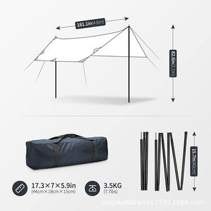 Bâche de tente Woqi 300x460cm en polyester imperméable pour camping et randonnée en extérieur, utilisation trois saisons, noire - Product Image 3