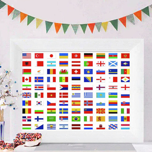 Guirnalda de tela de poliéster de doble cara con mapa del mundo, ajustable, para decoración de jardín, bar, restaurante, fiestas - Product Image 3