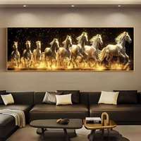 Décoration Moderne 7 : Tableau Cheval au Galop, Affiche Moderne Motif Animal, Art Mural Cheval, Peinture LED