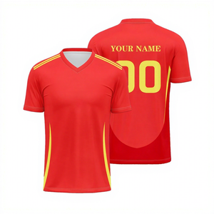 Uniforme de Fútbol para Hombre Sg, <span class=keywords><strong>Brasil</strong></span>, México, España, Países Bajos, Verano, Transpirable, Cuello en V, Estampado, Poliéster, Manga Corta, En Stock - Product Image 5