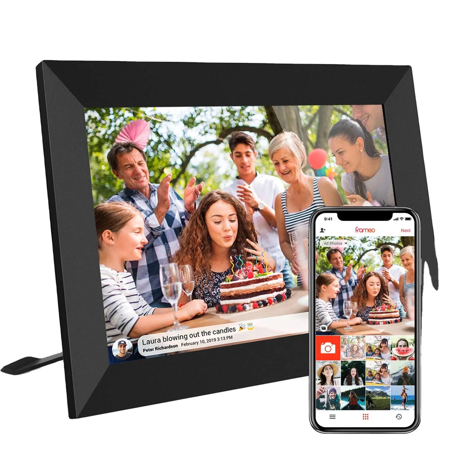 10.1 इंच स्मार्ट वाईफ़ाई डिजिटल फोटो फ्रेम 1280x800 आईपीएस एलसीडी टच स्क्रीन, ऑटो-बारी बारी से चित्र और परिदृश्य, में निर्मित 16GB