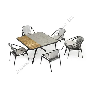 Table à manger extérieure professionnelle avec 4 chaises pour fête de jardin/jardin, vente en gros