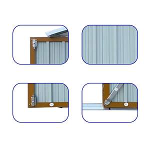 Cobertizo de Jardín Ecológico DB 4x6 Pies Techo de Dos Aguas Blanco y Amarillo Cobertizos de Almacenamiento para Exteriores de Madera Acero y Aluminio de Fácil Montaje - Product Image 6