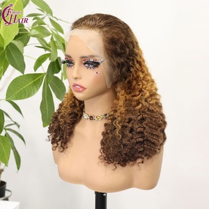 Pelucas FH 13x4 sin pegamento, rizadas birmanas, cabello humano vietnamita # T4-30-4 Lace Frontal, Cabello Rizado Birmano, Proveedor - Product Image 1