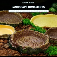 REPT028 Bol pour arbre abattu, petit et grand, populaire, pour l'alimentation et l'eau des reptiles, décoration de terrarium pour tortue, lézard, gecko
