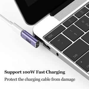 <b>USB</b> <b>C</b> 90 Degree <b>Adapter</b> 100W 40Gbps <b>USB</b> <b>C</b> Right Angle <b>Adapter</b> Support 8K Video Display Type <b>C</b> Male to Female Connector - Product Image 5
