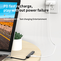 Aksesoris Komputer Tipe C Hub BASIX ABS+Aluminium Alloy PD+USB-C Data+USB2.0*2+USB3.0