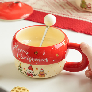 Linda Taza de cerámica navideña con alto valor de belleza, taza de agua para parejas de oficina para niñas en Casa para fiestas y regalo de <span class=keywords><strong>acompañamiento</strong></span> - Product Image 4