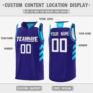Maillot de basket-ball réversible personnalisé pour hommes et jeunes, col en V, évacuation de l'humidité, nom et numéro d'équipe personnalisés, sublimé, 320g - Product Image 4