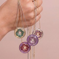 Kalung Gaya Donat Eropa Amerika Terbaru dengan Rantai Bambu Kuningan Berlapis Emas Desain Sporty Nuansa Mewah Ringan