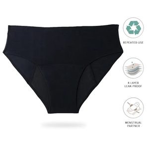 Sous-vêtement menstruel physiologique à 4 couches pour femmes, serviettes hygiéniques anti-fuite et sans menstruation, tissu organique taille moyenne - Product Image 5