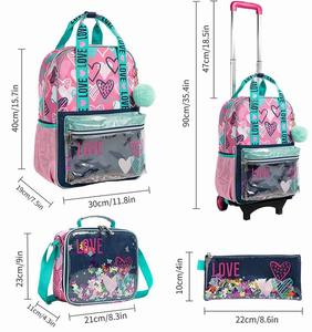 Jasminestar étudiant enfants <span class=keywords><strong>licorne</strong></span> paillettes tige de traction sac <span class=keywords><strong>à</strong></span> dos fille avec roue tige de traction roue <span class=keywords><strong>cartable</strong></span> garçon chariot sac <span class=keywords><strong>à</strong></span> dos - Product Image 3