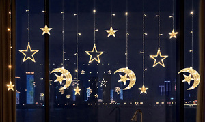 Twinkle Star 138 LED Star Moon Curtain <b>String</b> Curtain Window Decor <b>String</b> <b>Lights</b> 8 Modes Decorations for Ramadan - Product Image 6
