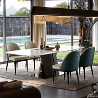 Fauteuil de salle à manger moderne en cuir, lin et velours, personnalisé, de haute qualité, pour restaurants et hôtels