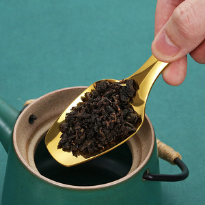Cuillère à thé carrée en acier inoxydable 304, cuillère à dessert à manche court, cuillère à glace, ustensile créatif pour le thé à usage domestique - Product Image 3
