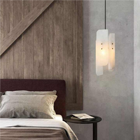 BGST LED Marbre Pendentif Lumière Creative Design Lampes Décor À La Maison Restaurant Chambre Chevet Simple Marbre Petit Lustre