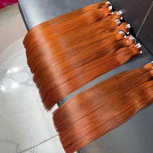 باروكات وتصميمات شعر خام فيتنامي مستقيمة وعظمية موديل 2024 من المنتجات الأعلى مبيعًا، وصلات إطالة شعر بشري مصففة في غشاء الشعر