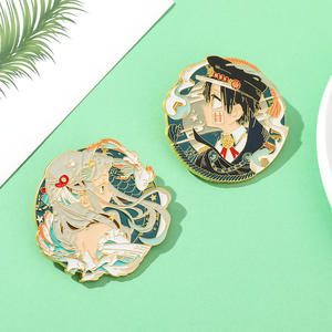 Broche Pendentif Personnalisée en Métal Plaqué Or <span class=keywords><strong>Anime</strong></span> Earthbound Boy <span class=keywords><strong>Hanako</strong></span>-<span class=keywords><strong>kun</strong></span>, Badge Gravé à Impression Numérique pour Anniversaire - Product Image 3