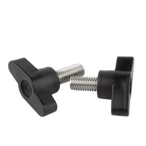 Vis de serrage à bouton en plastique de type T fileté M6 x 25 mm x 70 mm, vis à molette à aile, poignée en acier inoxydable - Product Image 1