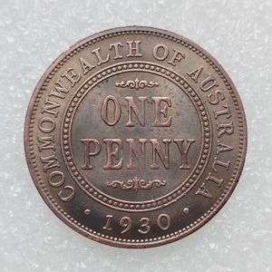 Moneda Conmemorativa Australiana de 1 <span class=keywords><strong>Penny</strong></span>-George V (1925-1930), Pin Decorativo de Latón Bañado en Cobre, Diseño Metálico con Tema de Logotipo de Amor - Product Image 3