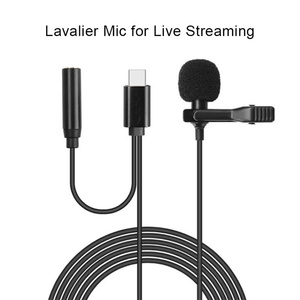 Lavalier-Mikrofon Mini 2-in-1 mit Typ-C-Anschluss und Kopfhörer-Schnittstelle für Samsung, <span class=keywords><strong>Huawei</strong></span>, Xiaomi, Clip-Kragen-Mikrofon mit Kabel - Product Image 3