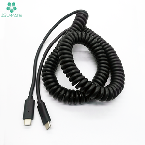 Benutzer definiertes 5-adriges PU-Spiral kabel Gewickeltes <span class=keywords><strong>USB</strong></span>-C-zu-<span class=keywords><strong>USB</strong></span>-C-Typ-PU-Daten ladekabel <span class=keywords><strong>USB</strong></span>-Tipo-C-PU-Kabel - Product Image 4