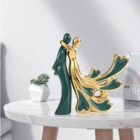 Statue d'amoureux en résine, art abstrait moderne, décoration de table de chevet, artisanat en résine pour la maison