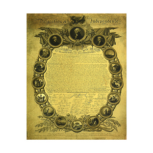 Stati Uniti Banconota Commemorativa in Oro 24K della Dichiarazione di Indipendenza 1776-2026, Poster Bifacciale da Collezione, Arte Storica Americana - Product Image 1